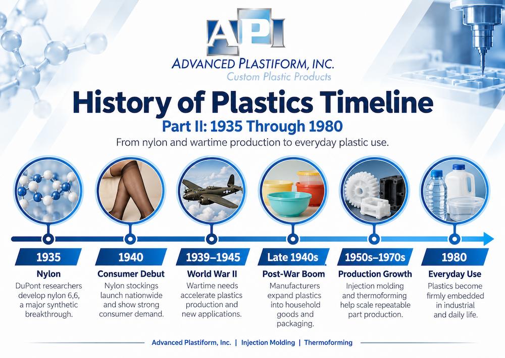 history of plastic manufacturing timeline