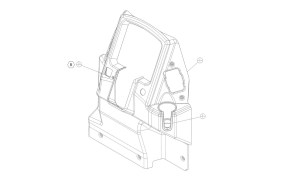 CAD drawing of interior with cupholder